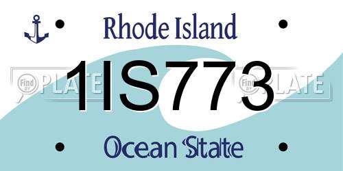 1IS773 Rhode Island License Plate
