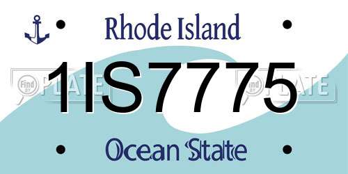 1IS7775 Rhode Island License Plate