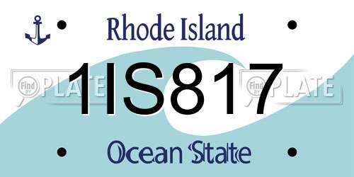 1IS817 Rhode Island License Plate