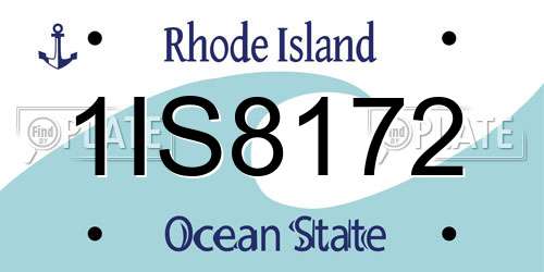 1IS8172 Rhode Island License Plate