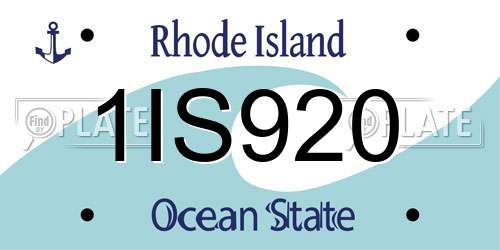 1IS920 Rhode Island License Plate