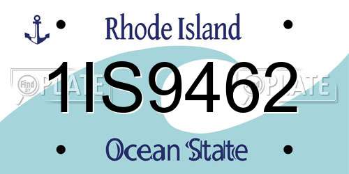 1IS9462 Rhode Island License Plate