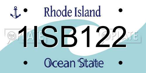 1ISB122 Rhode Island License Plate