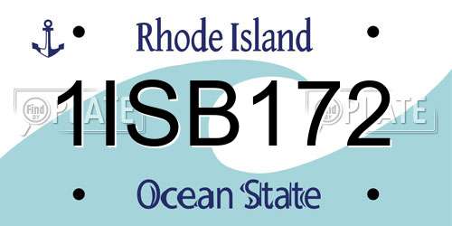 1ISB172 Rhode Island License Plate