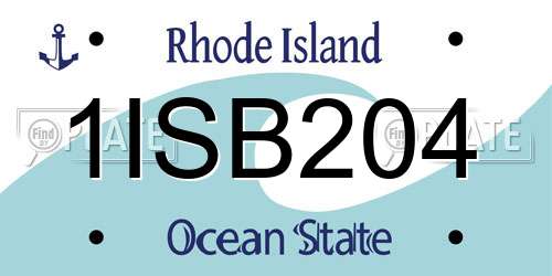 1ISB204 Rhode Island License Plate