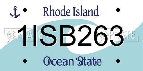 1ISB263 Rhode Island License Plate