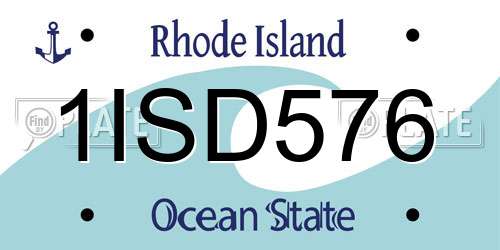 1ISD576 Rhode Island License Plate