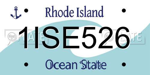 1ISE526 Rhode Island License Plate