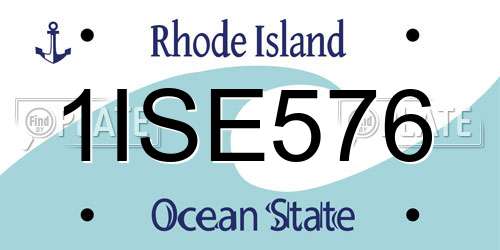 1ISE576 Rhode Island License Plate