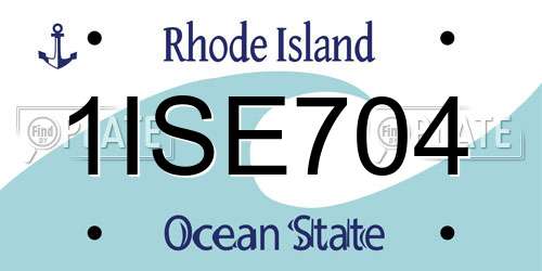 1ISE704 Rhode Island License Plate