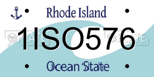 1ISO576 Rhode Island License Plate