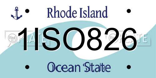 1ISO826 Rhode Island License Plate
