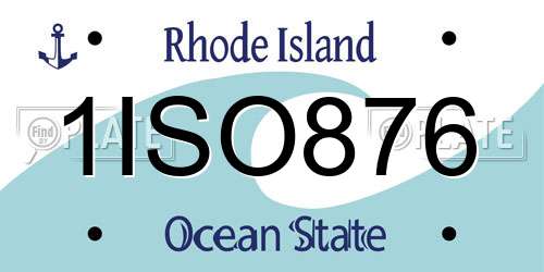 1ISO876 Rhode Island License Plate