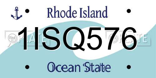 1ISQ576 Rhode Island License Plate