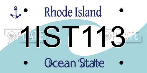 1IST113 Rhode Island License Plate