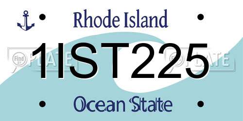 1IST225 Rhode Island License Plate