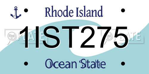 1IST275 Rhode Island License Plate