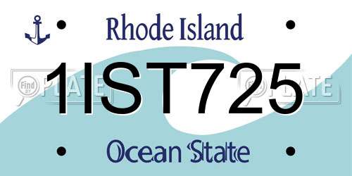 1IST725 Rhode Island License Plate