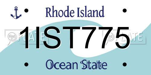 1IST775 Rhode Island License Plate
