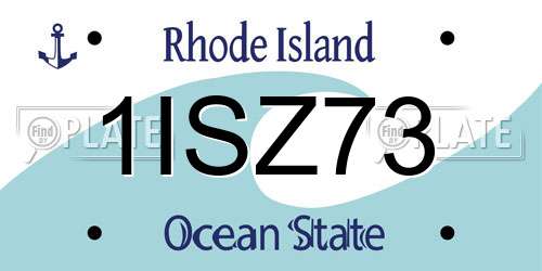 1ISZ73 Rhode Island License Plate
