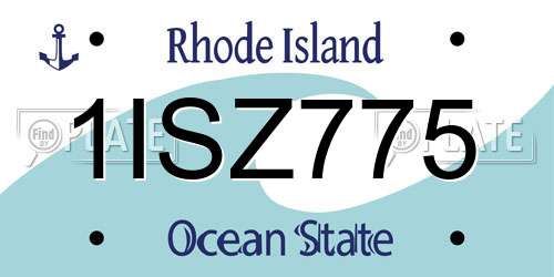 1ISZ775 Rhode Island License Plate