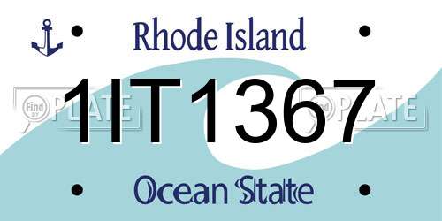 1IT1367 Rhode Island License Plate