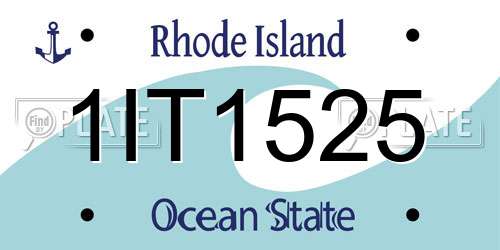 1IT1525 Rhode Island License Plate