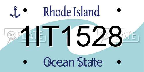 1IT1528 Rhode Island License Plate