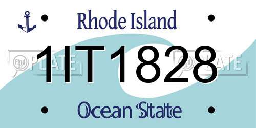1IT1828 Rhode Island License Plate