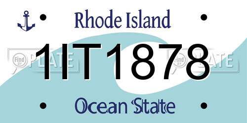 1IT1878 Rhode Island License Plate