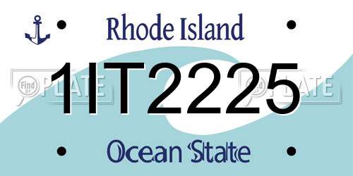 1IT2225 Rhode Island License Plate
