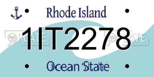 1IT2278 Rhode Island License Plate