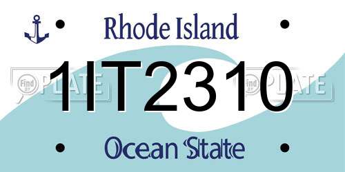 1IT2310 Rhode Island License Plate