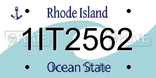 1IT2562 Rhode Island License Plate