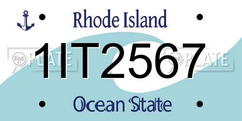 1IT2567 Rhode Island License Plate