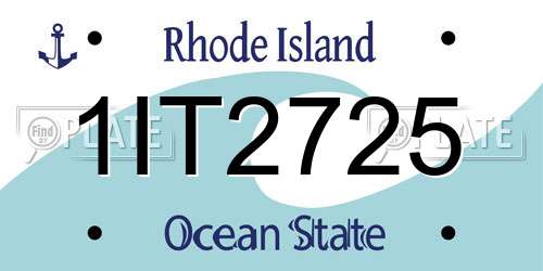 1IT2725 Rhode Island License Plate