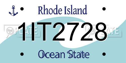 1IT2728 Rhode Island License Plate