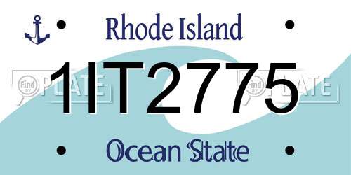 1IT2775 Rhode Island License Plate