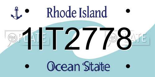 1IT2778 Rhode Island License Plate
