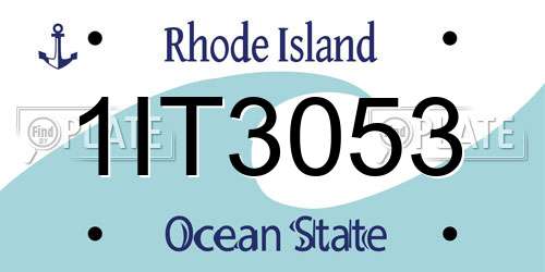 1IT3053 Rhode Island License Plate