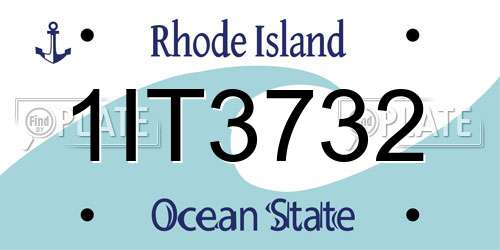 1IT3732 Rhode Island License Plate