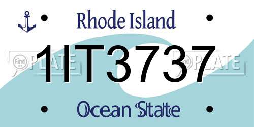 1IT3737 Rhode Island License Plate