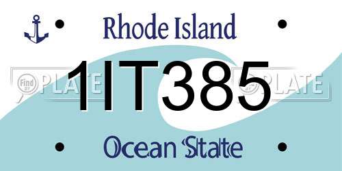 1IT385 Rhode Island License Plate