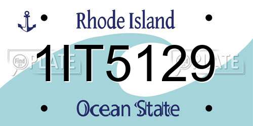 1IT5129 Rhode Island License Plate