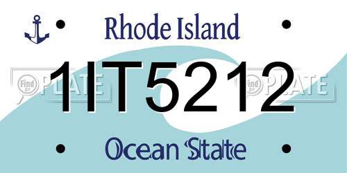 1IT5212 Rhode Island License Plate