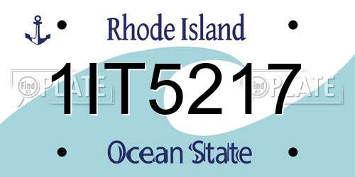 1IT5217 Rhode Island License Plate