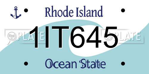 1IT645 Rhode Island License Plate