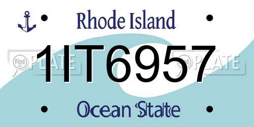 1IT6957 Rhode Island License Plate