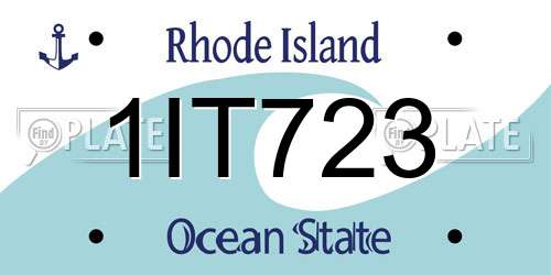 1IT723 Rhode Island License Plate