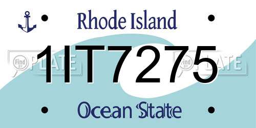 1IT7275 Rhode Island License Plate